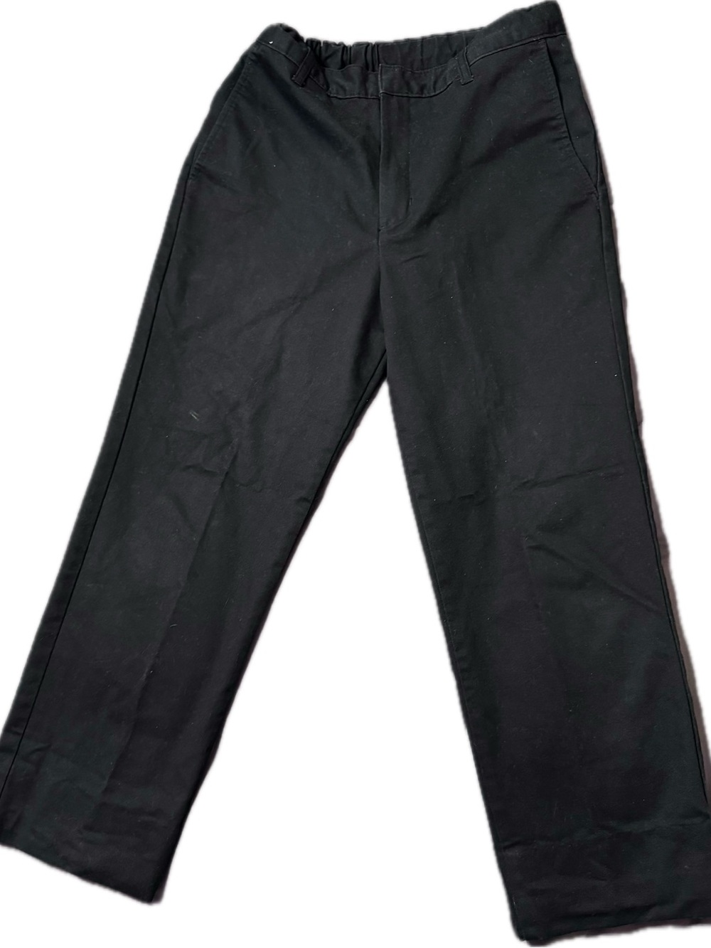 Boys Navy Blue Straight Chinos with Elastic Waist
